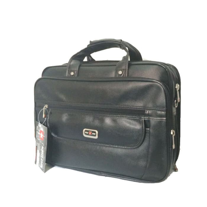 Polo Star Tas Kantor Kulit Premium - Hitam