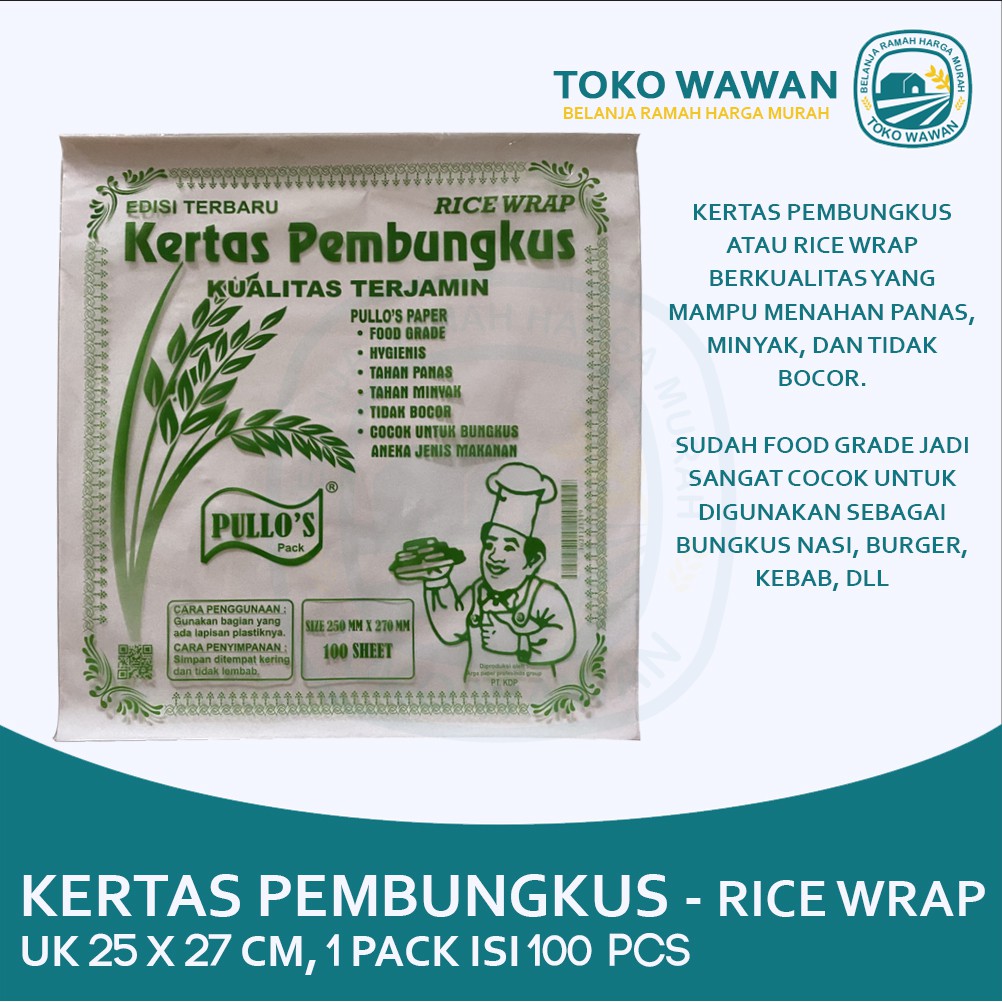 Kertas Pembungkus Nasi Kertas Nasi Kfc Burger Kebab Rice Wrap Isi 100 Pcs Shopee Indonesia