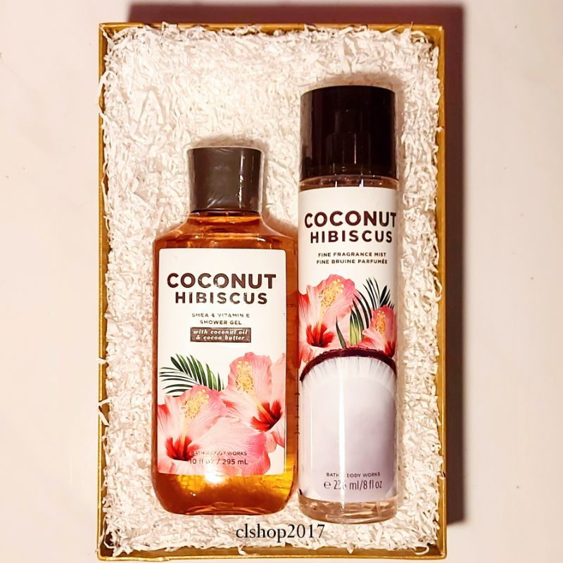 BBW COCONUT HIBISCUS BATH &amp; BODY WORKS PAKET VALENTINE'S DAY