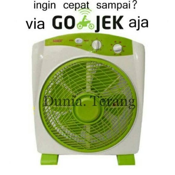 Boxfan Sanex 12inch - Kipas Angin Kotak warna hijau ungu bisa gojek