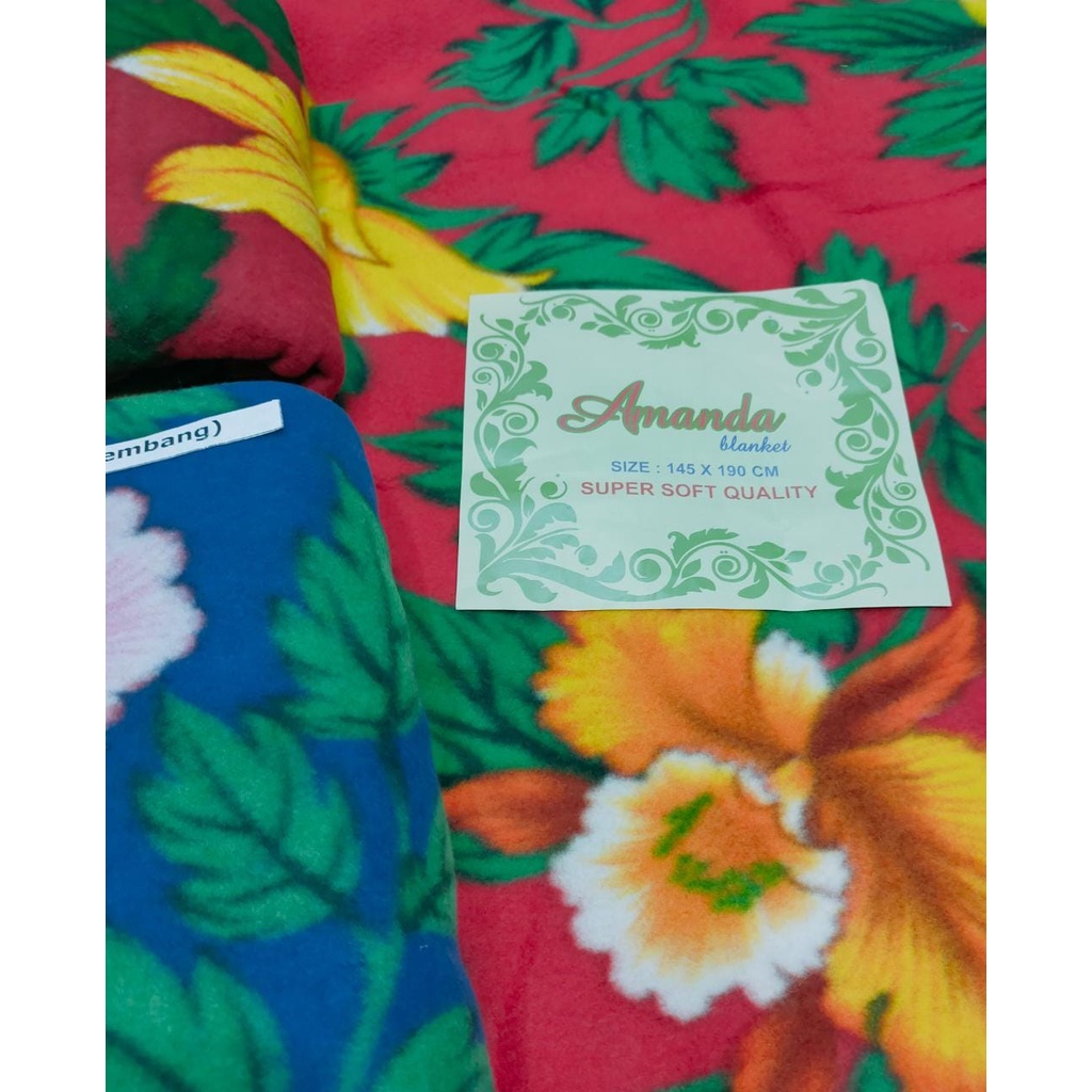 selimut dewasa motif bunga merk amanda uk.145x195cm