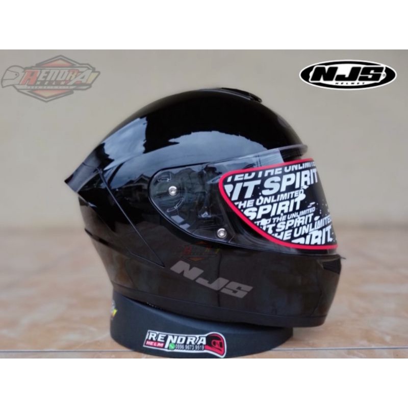 Helm NJS Zx1 Motif/ Poloss. NJS ZX- 1R Solid White. Original 100% ( Ogkir Termurah 2kg )-4