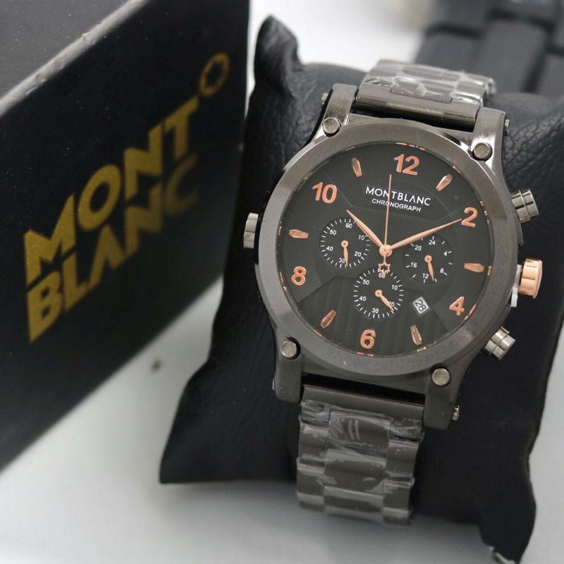 Jam Tangan MONTBLANC RANTAI TGL CHRONO AKTIF+BOX Diameter 4,7 cm/ Jam Tangan Pria Fashion