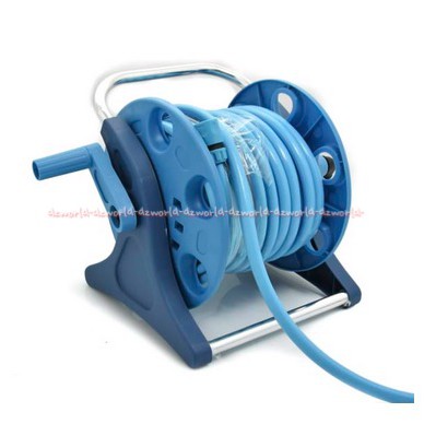 Krisbow Hose Reel 20 Meter Selang Panjang bisa digulung 20m Selang Gulung Biru Hose Reel Kran Semprot Mobil Tanaman