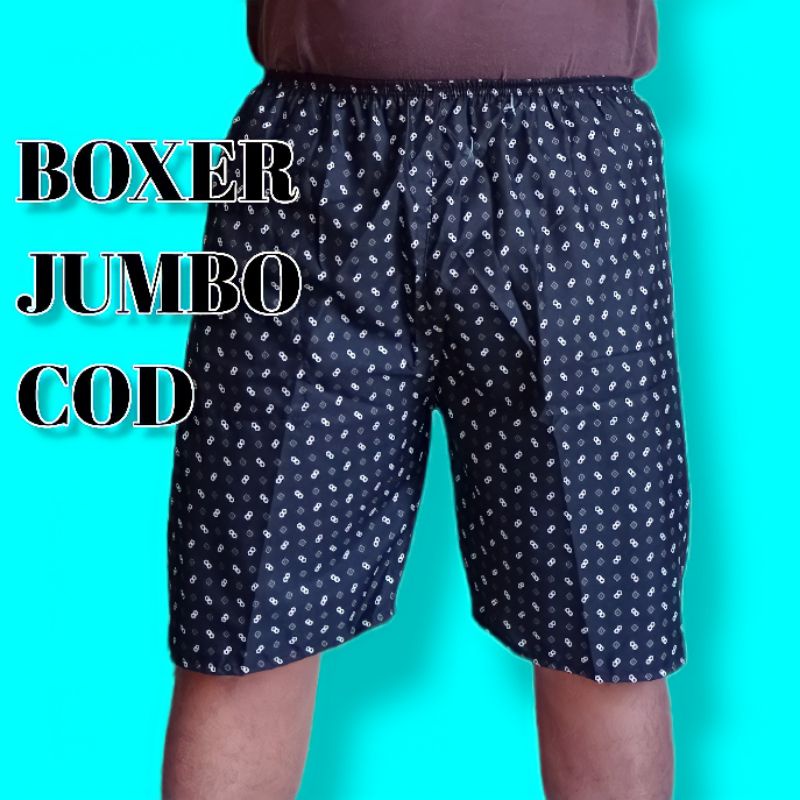 Celana boxer kolor pendek pria laki laki wanita jumbo bahan katun motif