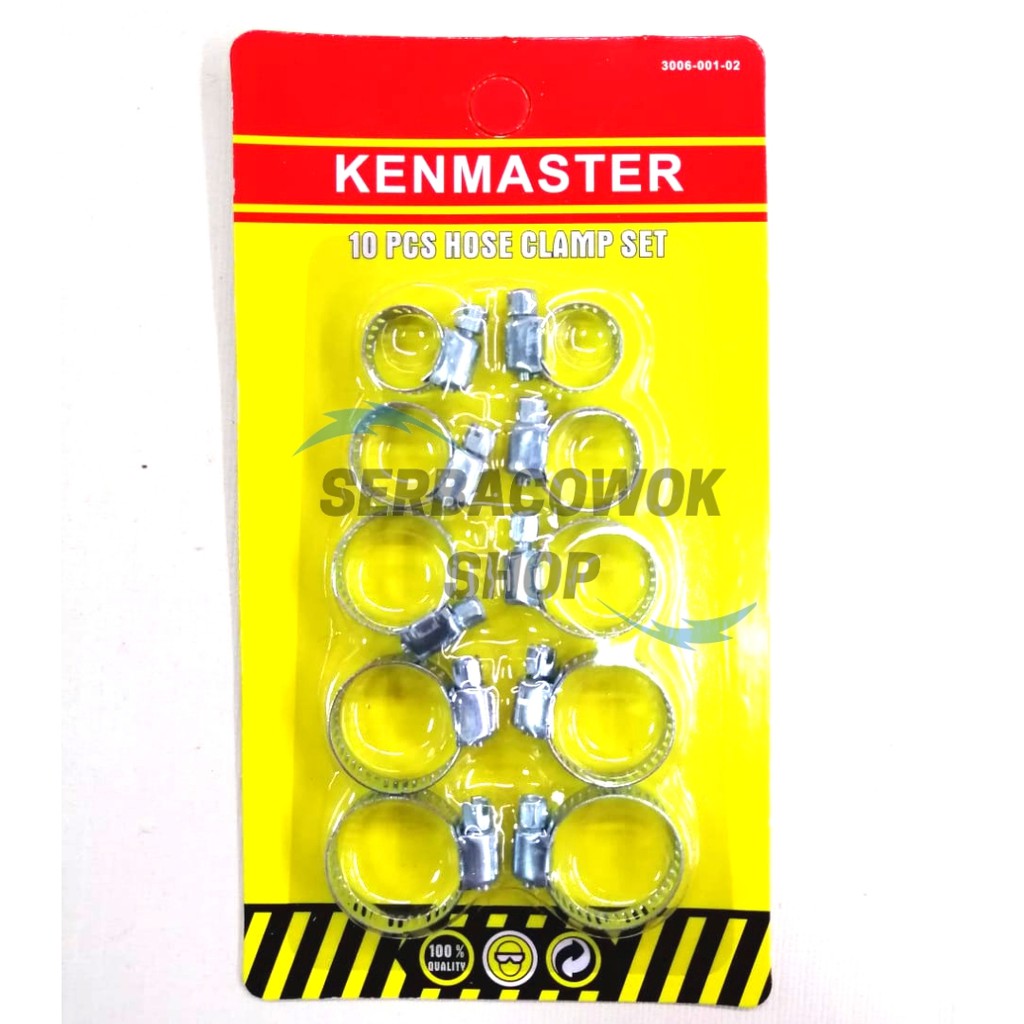 Klem Selang Set 10 Pcs Hose Clamp Set Selang Taman Selang Gas Kenmaster Termurah Berkualitas