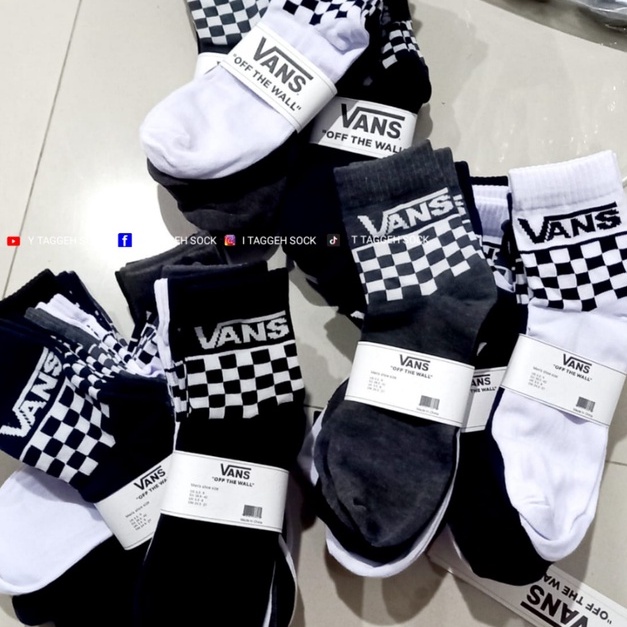 KAOS KAKI SPORT 3/4 MOTIF VANS CATUR / KAOS KAKI VANS / KAOS KAKI PRIA / OLAHRAGA DAN SANTAI