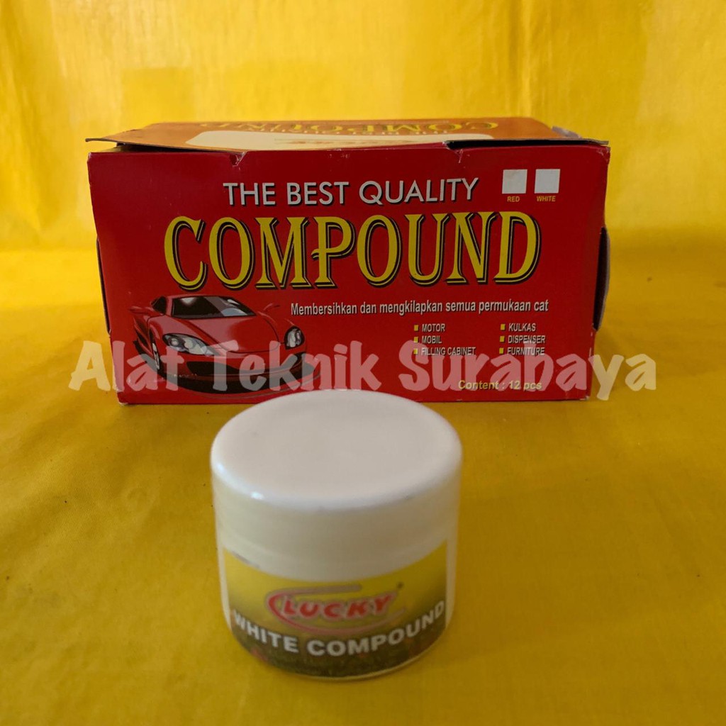 

ISI 12 PCS WHITE COMPOUND LUCKY RUBBING KOMPON KUMPON PUTIH PENGHILANG BARET POLES GOSOK