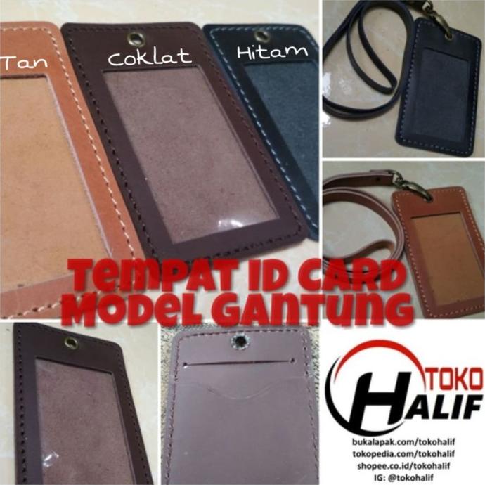 

Office & Stationery | Document Organizer | Tempat Kartu Karpeg Id Card Holder Kulit Asli Gantung Hitam Coklat Tan | Best Seller