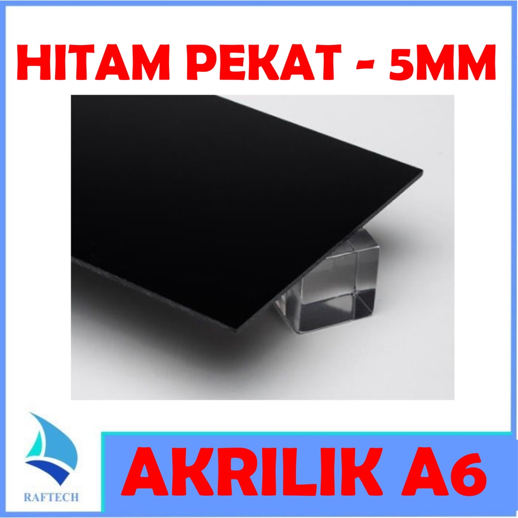 Akrilik A6 Lembaran 5mm Acrylic 5 mm Hitam Solid Marga Cipta