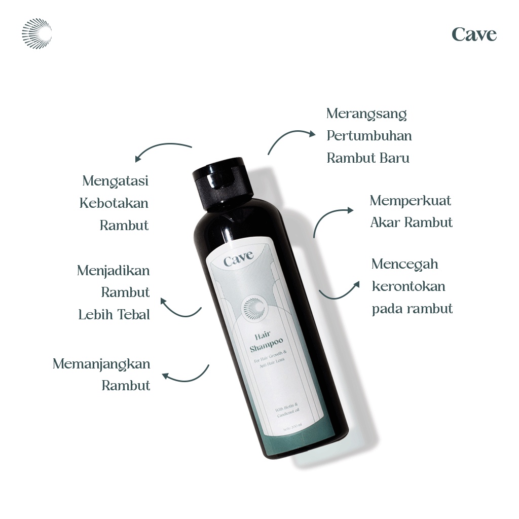 CAVE Hair Shampoo 200 ml Original Shampo Atasi Rambut ROntok dan Kebotakan