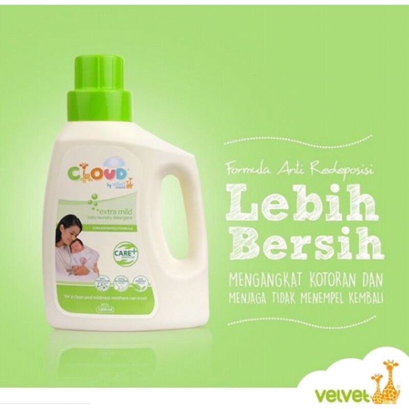 Castle - 1200ml Cloud Baby Laundry Detergent By Velvet Junior - Sabun Cuci Baju Bayi &amp; Anak