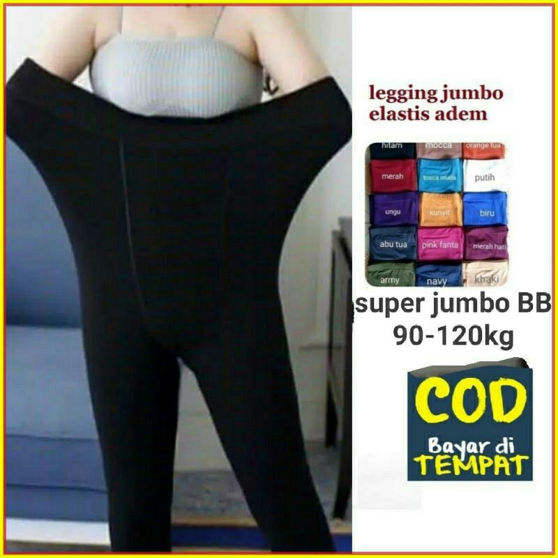 Legging Jumbo Panjang Wanita Polos BB Max 120kg