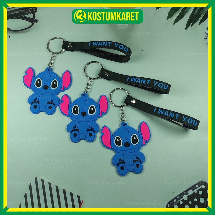 Gantungan Kunci + Bisban Motif Stitch LUCU + Bisban I Want You