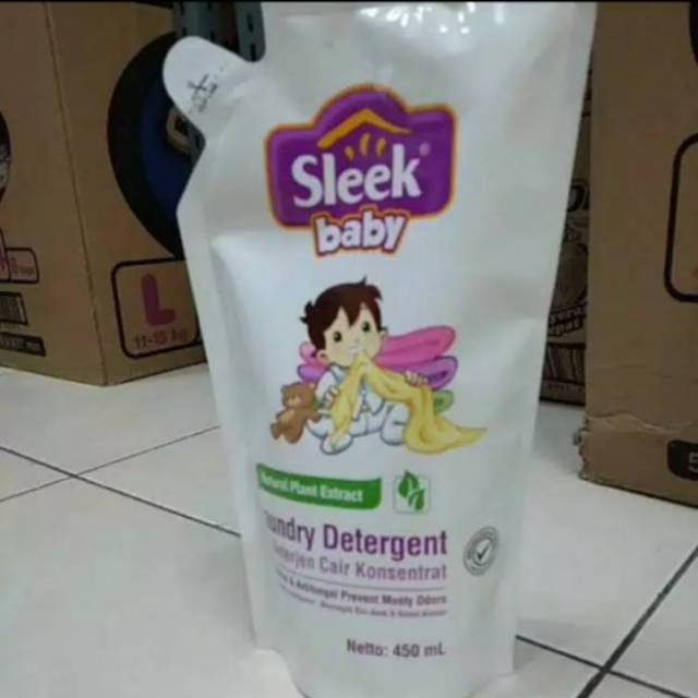 Sleek baby Laundry refill cair 450ml cuci baju Pakaian Khusus baby detergent deterjen refil loundry bayi