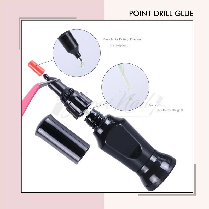 Point drill glue gel nail art rhinestones gem charm glue lem accessories kuku