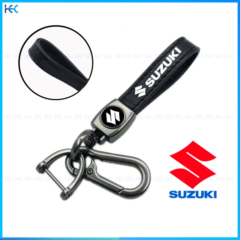 Gantungan Kunci Mobil Bahan Kulit Metal Dengan logo Suzuki