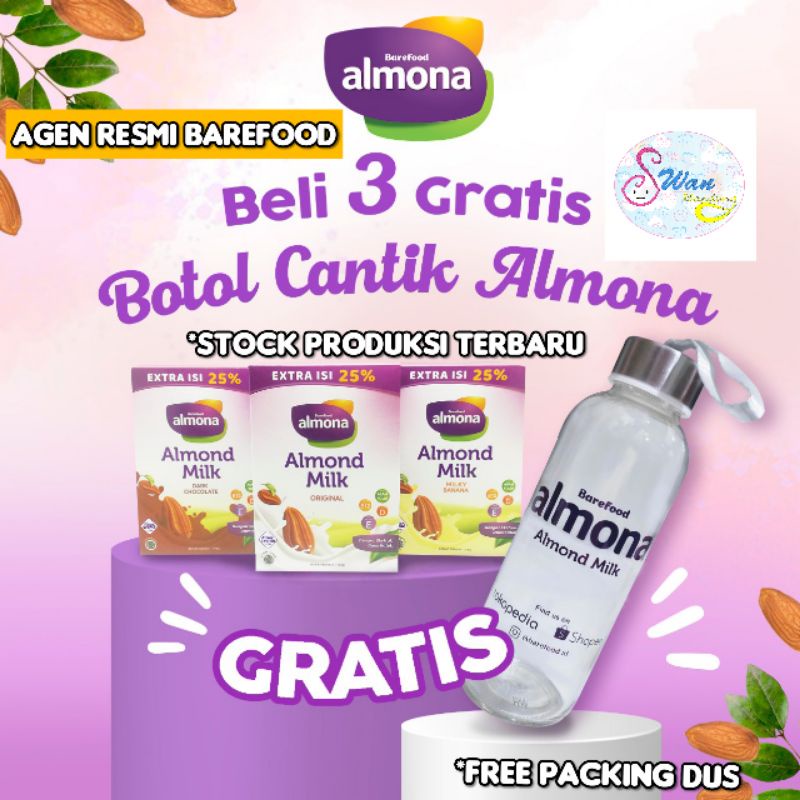 Promo Almona Buy 3 Free 1 Botol Atau Toples Cantik / ALMONA Almond Milk Powder ASI BOOSTER with Daun Katuk