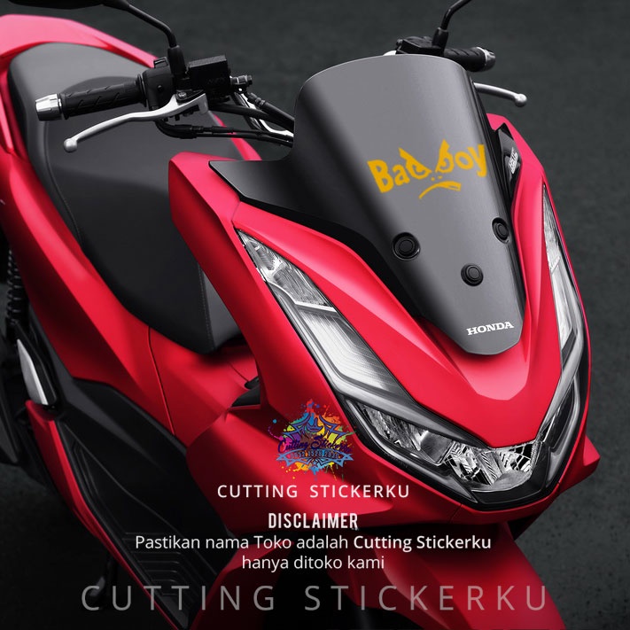 Cutting Stiker Bad Boy Variasi Motor Mobil Sticker Timbul Keren Nyala Dasbor Spakbor Visor Body Kaca Helm Laptop Hologram Reflective Tahan Air Bodi Samping Nama Jepang Scoopy Vario Beat NMAX PCX Vespa Aesthetic Pickup Anime Windshield Kustom Modif