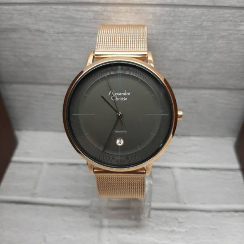 Alexandre Christie AC-8627 Rosegold Black-Orginal Garansi Resmi Jam Tangan Pria