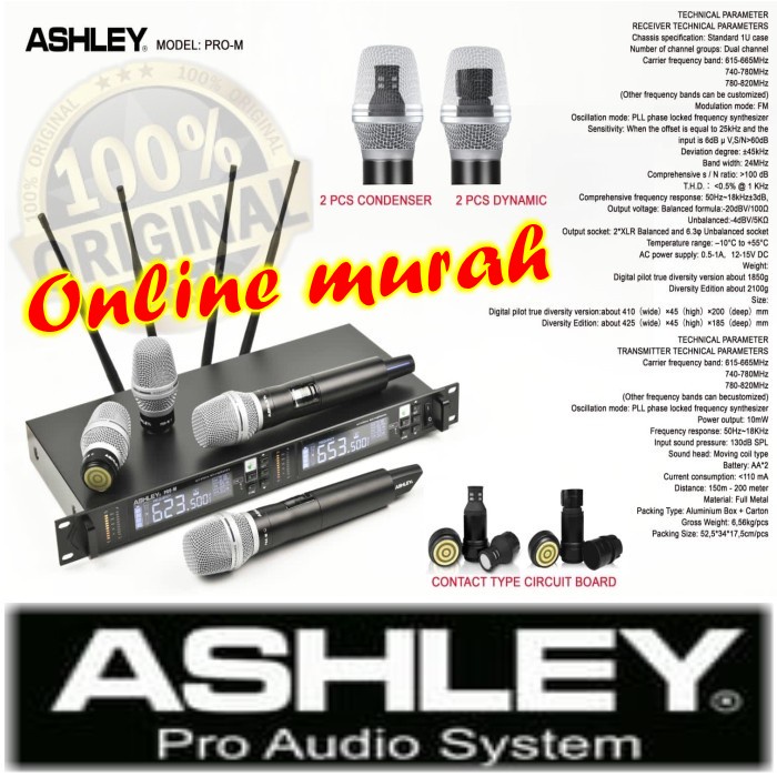 mic wireless ashley pro m condensor dynamic original