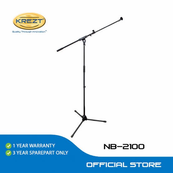 STAND MIC KREZT NB 2100 STANDING MICROPHONE KARAOKE MIK LANTAI KAKI TIGA