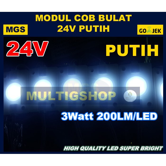 100Pcs Modul 4930 COB Bulat 24v - Putih