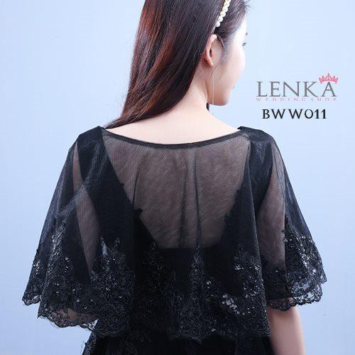 [STOK TERBATAS] BOLERO CARDIGAN AKSESORIS PENGANTIN PESTA WANITA HITAM BWW011