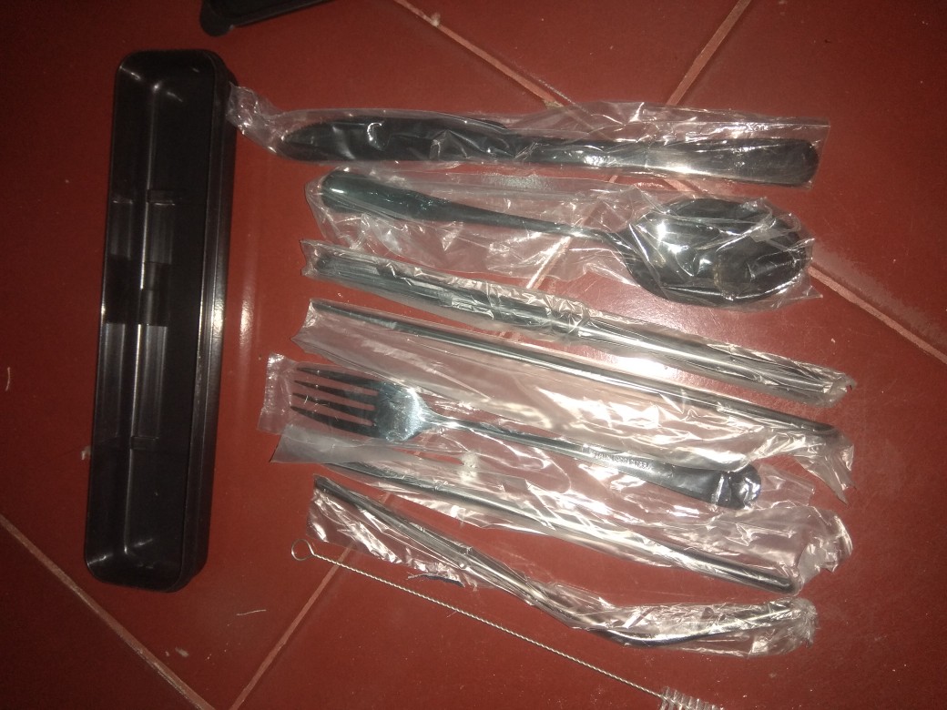 Sendok Garpu Set Wheat Straw Standard Quality / Alat Makan Sendok Set Ramah Lingkungan Pelangi