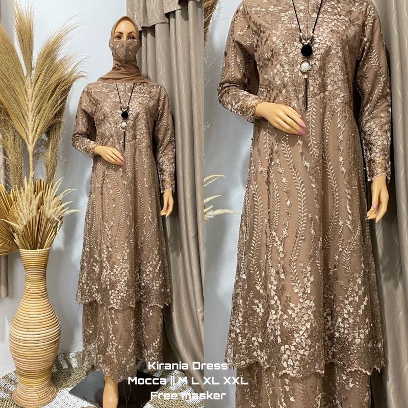 GAMIS KEBAYA MODEL TINGKAT/KEBAYA PESTA/DRESS KEBAYA/DRESS GAMIS/GAMIS TILLE