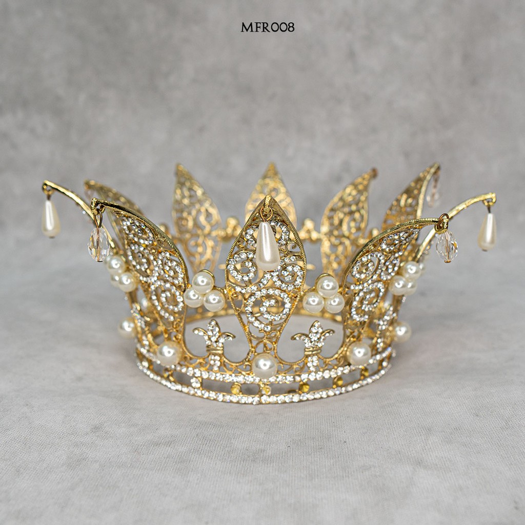 [STOK TERBATAS] MAHKOTA FULL ROUND BRIDAL CROWN AKSESORIS PESTA MFR008