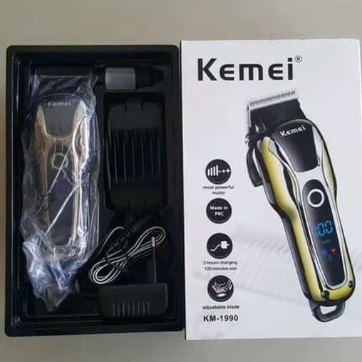 NEW!! Kemei Hair Clipper KM-1990 Digital alat potong rambut