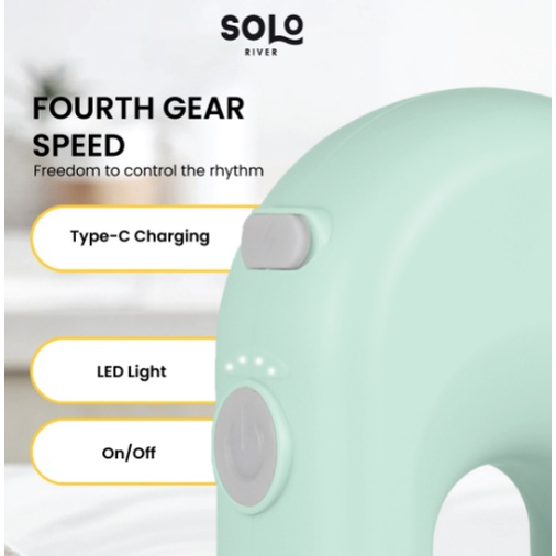 Solo River New Style Hand Mixer Wireless Blender Pengocok Telur Elektrik-3