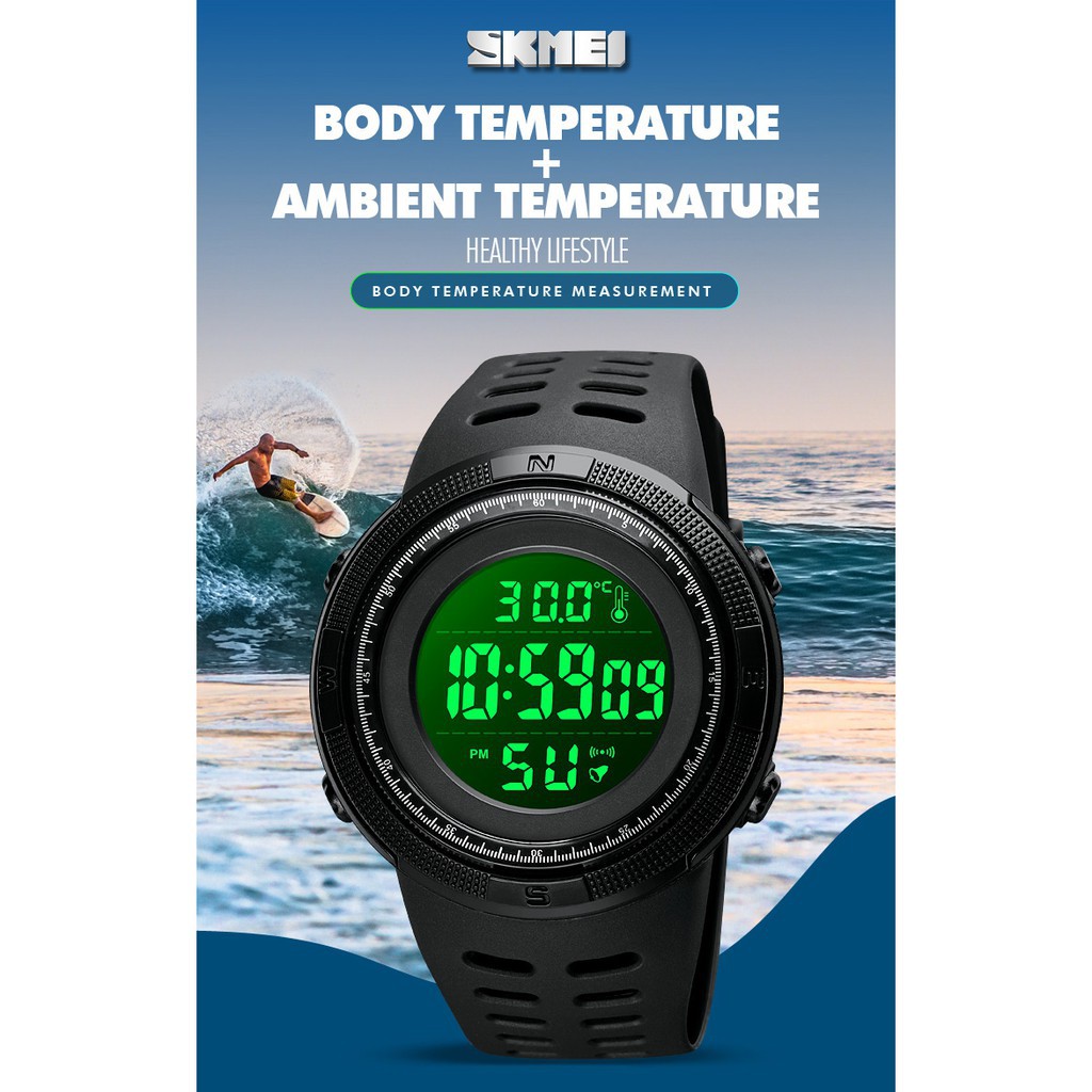 SKMEI 1681 Bisa Ukur Suhu Tubuh / Jam Tangan Sport Digital Led Anti Air Multifungsi Untuk Pria