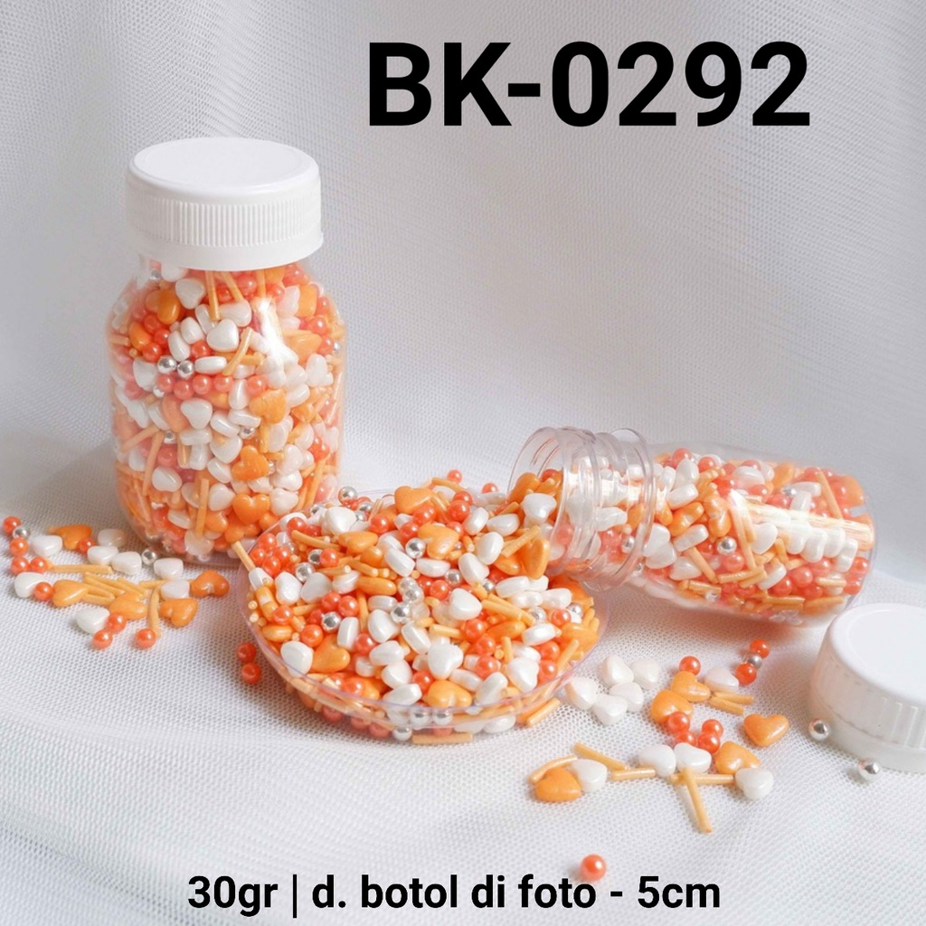 

BK-0292 Sprinkles sprinkle springkel 30gr hati orange putih yamama baking grosir murah sprinkles cake dekorasi mutiara trimit decoration story sprinklestory sprinklesstory sprinkle story yamama baking
