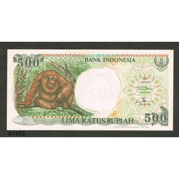 Uang Kuno Uang Lama Indonesia Rp 500 Rupiah Kertas Orang Utan 1992