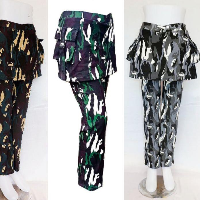 ♔ Celana senam Army/Celana olahraga wanita/Celana Rok Senam Army / Celana senam motif loreng ✺