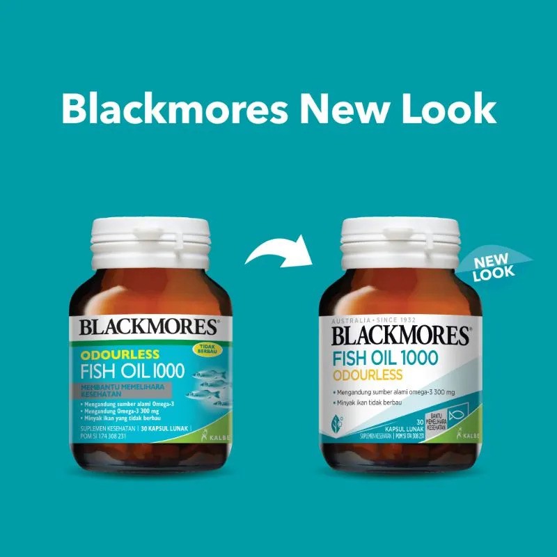 *NEW* Blackmores Odourless Fish Oil 1000 30caps 30 Capsule 90caps 90 Capsule BPOM Kalbe Farma