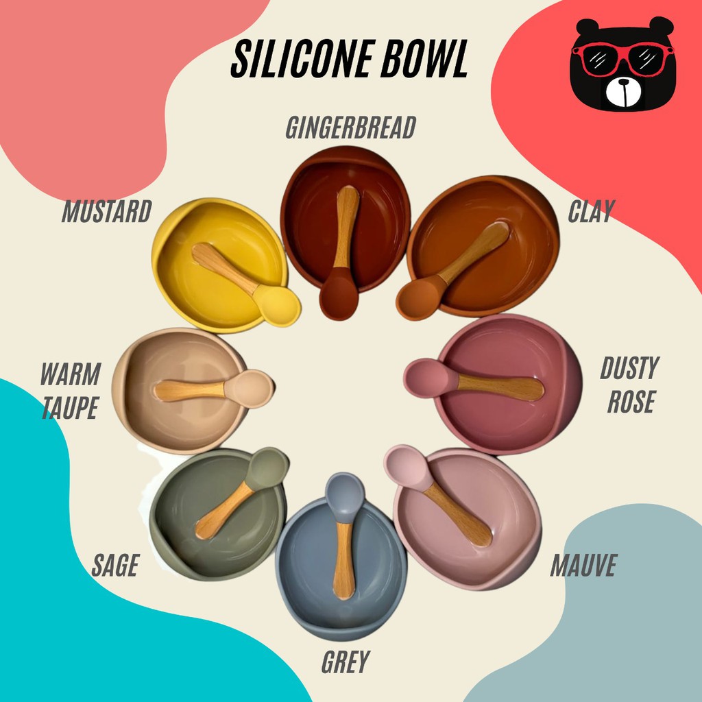 Tempat makan anak | Mangkok bayi | Silicone bowl + Spoon