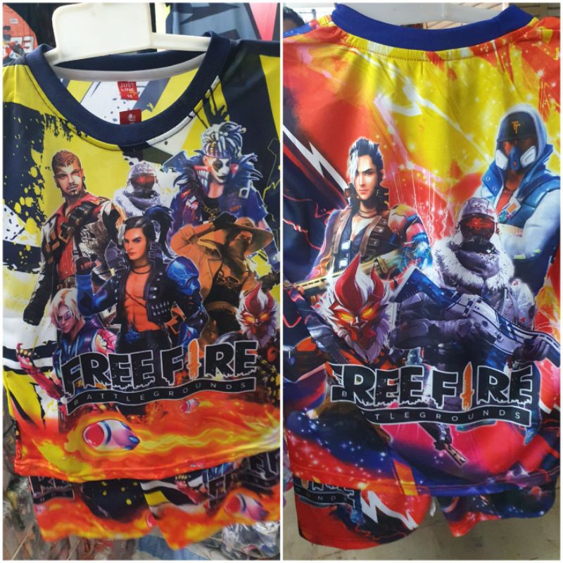 SETELAN BAJU | KAOS ANAK KIDS FREE FIRE GAMING EP EP FF BEST SELLER