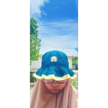 Daisy Bucket Hat| Topi Rajut Dewasa