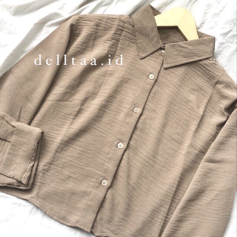 KEMEJA CROP CRINKLE | KEMEJA CRINKLE | KEMEJA CROP WANITA