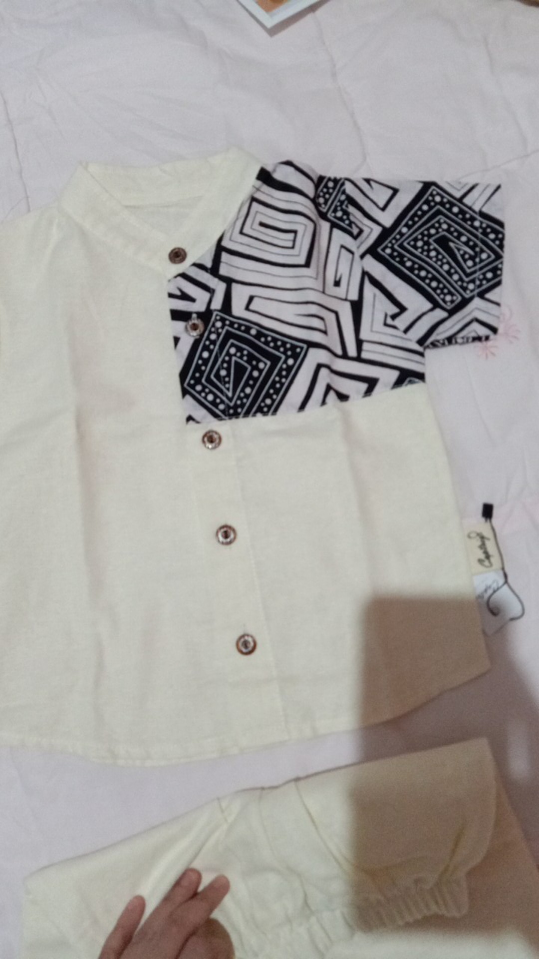 Kemeja Koko Bayi Anak/kurta Bayi Anak/kemeja Koko Kombinasi Batik Bayi Anak Bahan Linen Rami Grade A