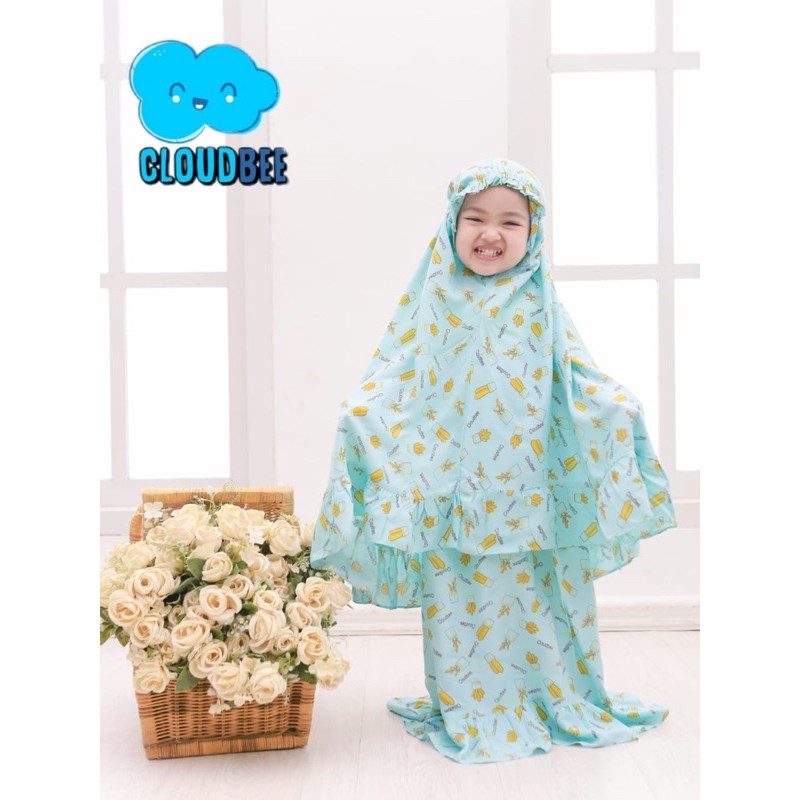 Mukena Anak Rayon Fullprint Cloudbee