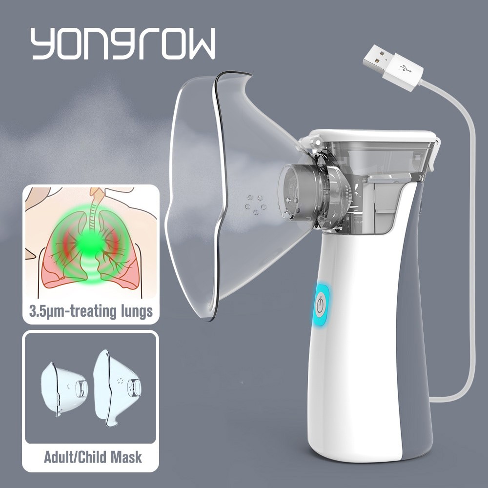 Bisa COD Alat Terapi Pernafasan Asma Nebulizer Inhaler Atomizer Anak Dewasa - Yongrow N2AA