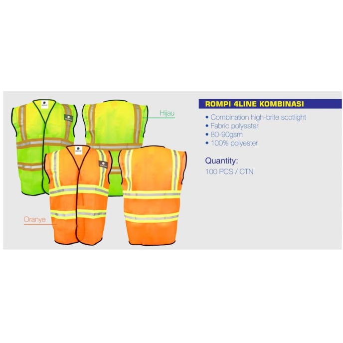 ROMPI PROYEK SAFETY KOMBINASI POLYESTER 4 LINE GOSAVE