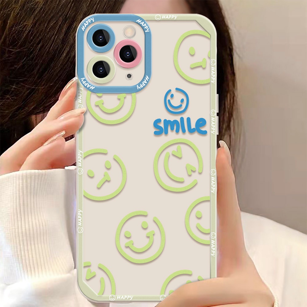 Casing TPU Samsung Galaxy A12 A13 A22 A73 A53 S22 A72 4G / 5G A52 A52S A32 A21S A71 A51 A50 A50S A30S S22 Ultra21 S30 Motif Smiley