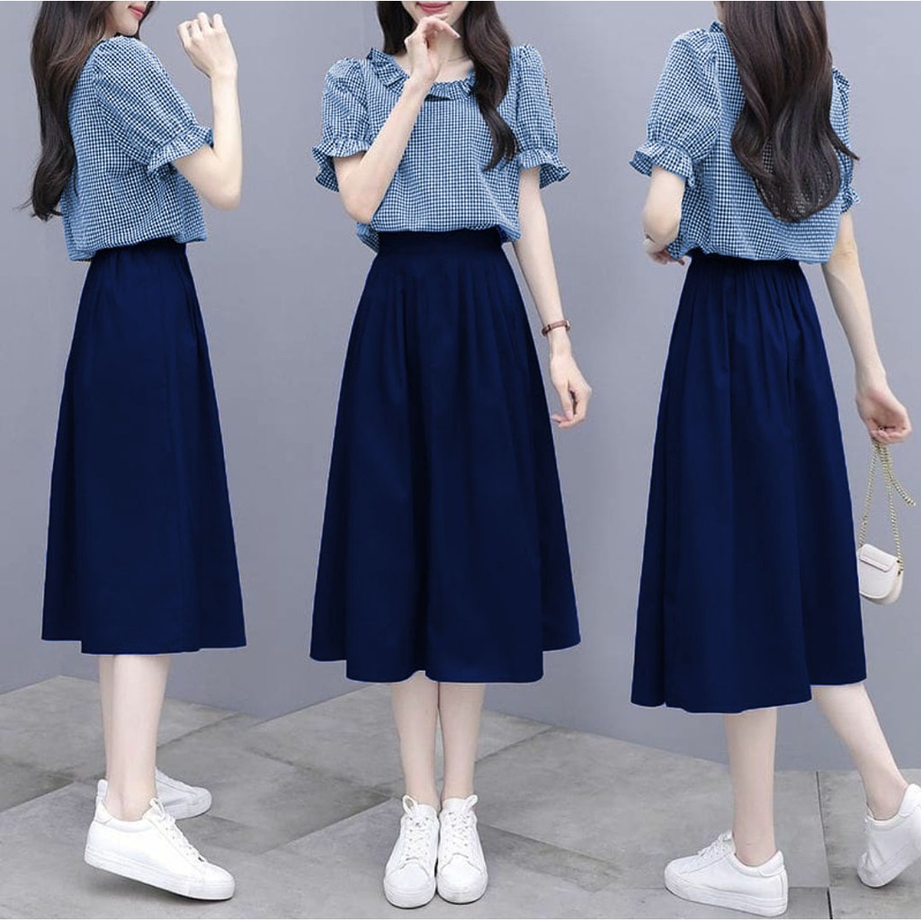 *[MCFK] Stelan Korita / Setelan Square Basic Korea / Set Wanita / Baju Dan Rok Wanita / Pakaian Wanita Terbaru