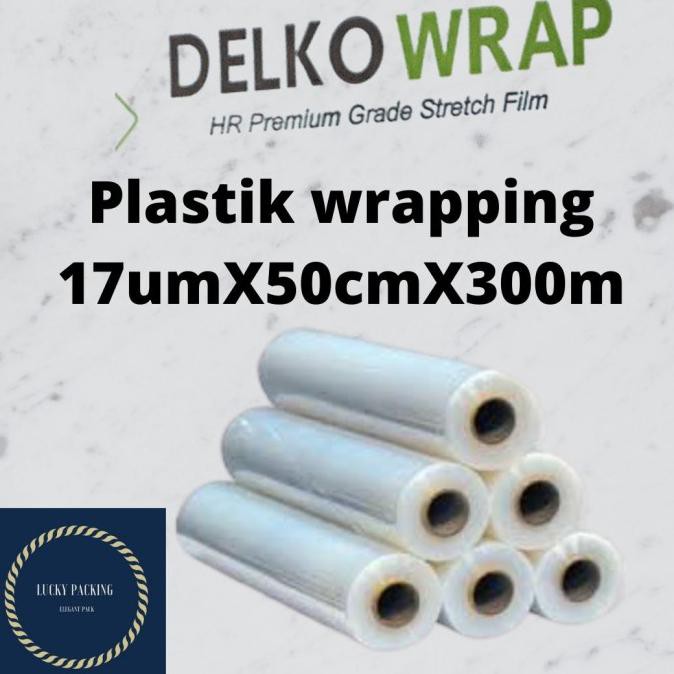 

Plastik wrapping bening / strech film bening uk 17um x 50cm x 300m