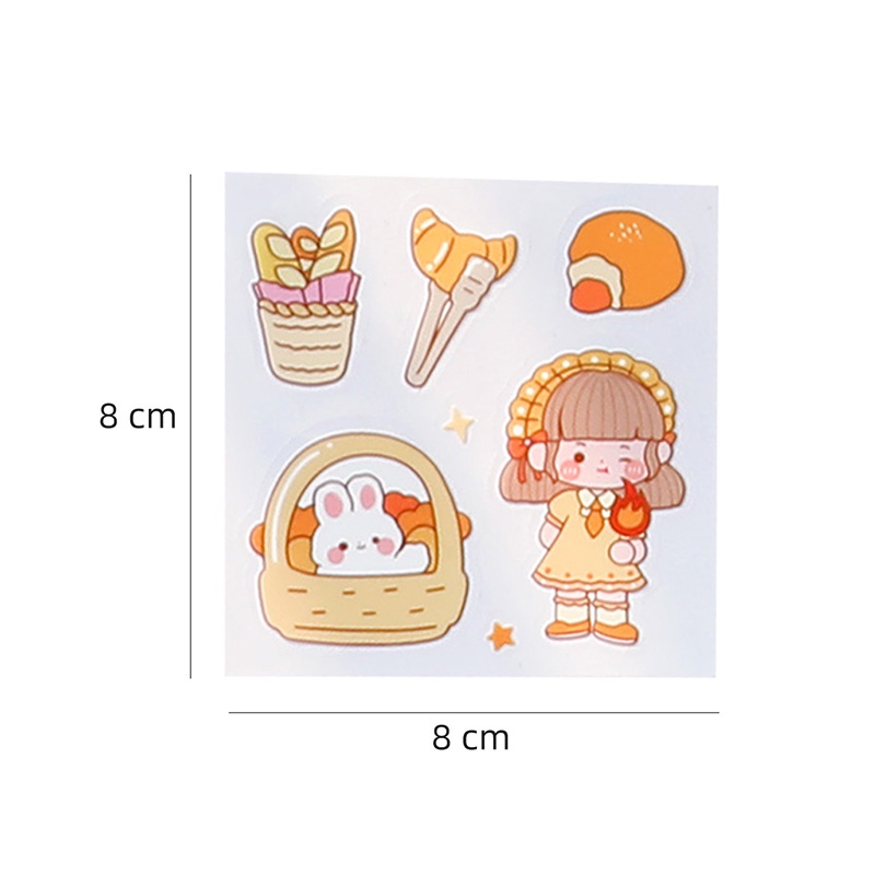 100pcs Stiker Motif Kartun Perempuan Lucu Anti Air Untuk Dekorasi Diary DIY